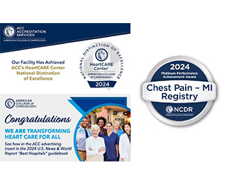 Three awards from the ACC Accreditation Services, the American College of Cardiology and the NCDR. All awards designate Lexington Health's Heart and Vascular center a center of excellence.