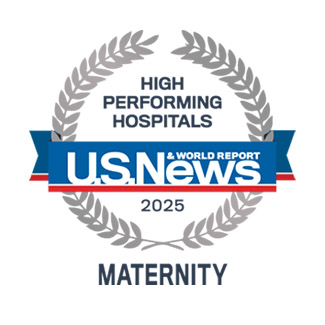 The High Performing Hospitals for Maternity badge from the US News and World report.