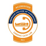The Cardiac Cath Lab Accreditation with Percutaneous Coronary Intervention logo from the American College of Cardiology.