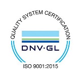 Det Norske Veritas (DNV) ISO 9001:2015 certification badge.